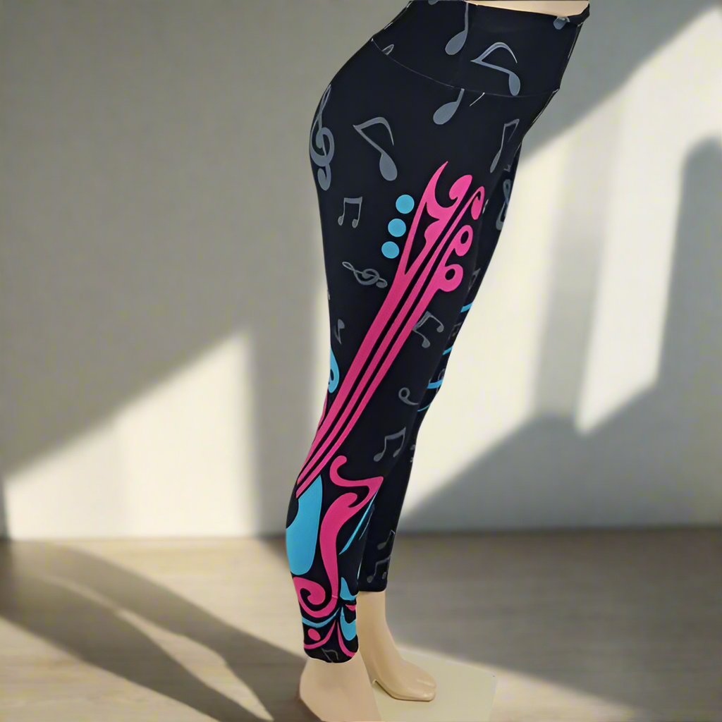 Music Can Change The World - Guitar Print Leggings