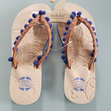 Pom Pom Sandal - Blue