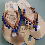 Pom Pom Sandal - Blue