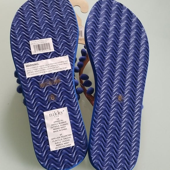 Pom Pom Sandal - Blue