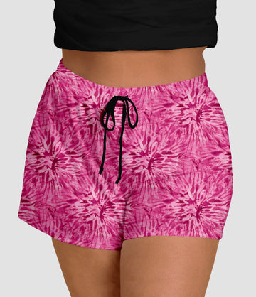 RTS - Magenta Tie Dye Jogger Shorts with Pockets