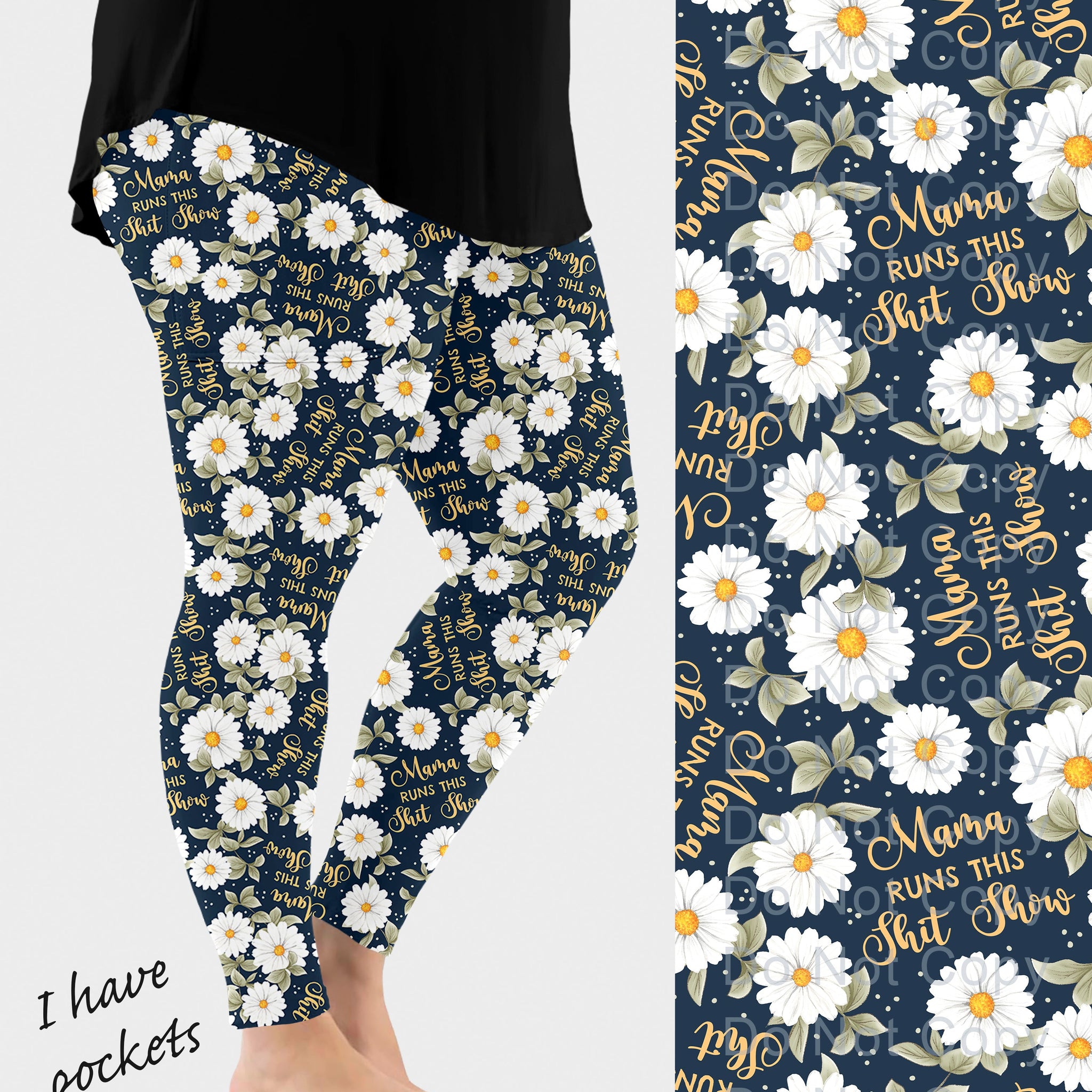 RTS - Mama Runs This Leggings w/ Pockets