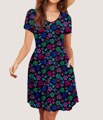 RTS - Mandala Paws Pocket Dress