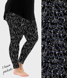 RTS - Mischievous Black Cats Leggings w/ Pockets