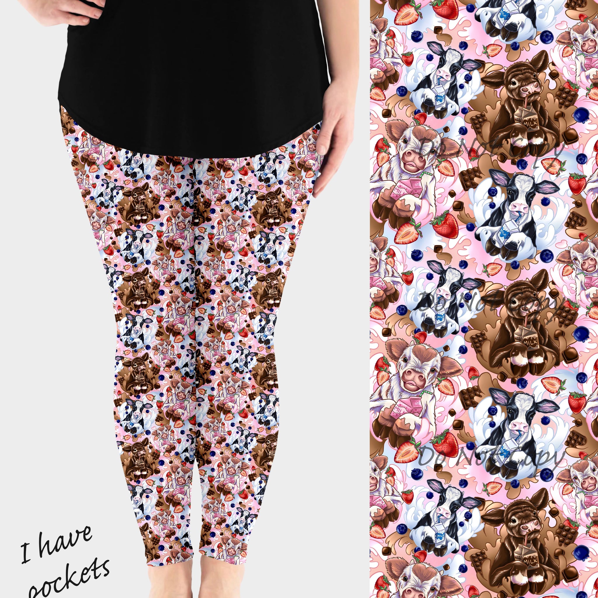 RTS - MooBerry Delight Leggings w/ Pockets