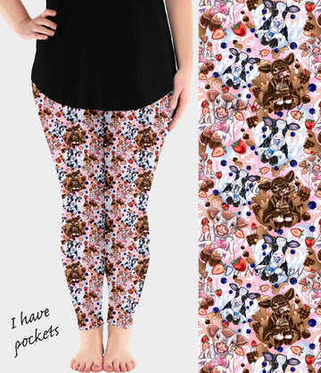 RTS - MooBerry Delight Leggings w/ Pockets