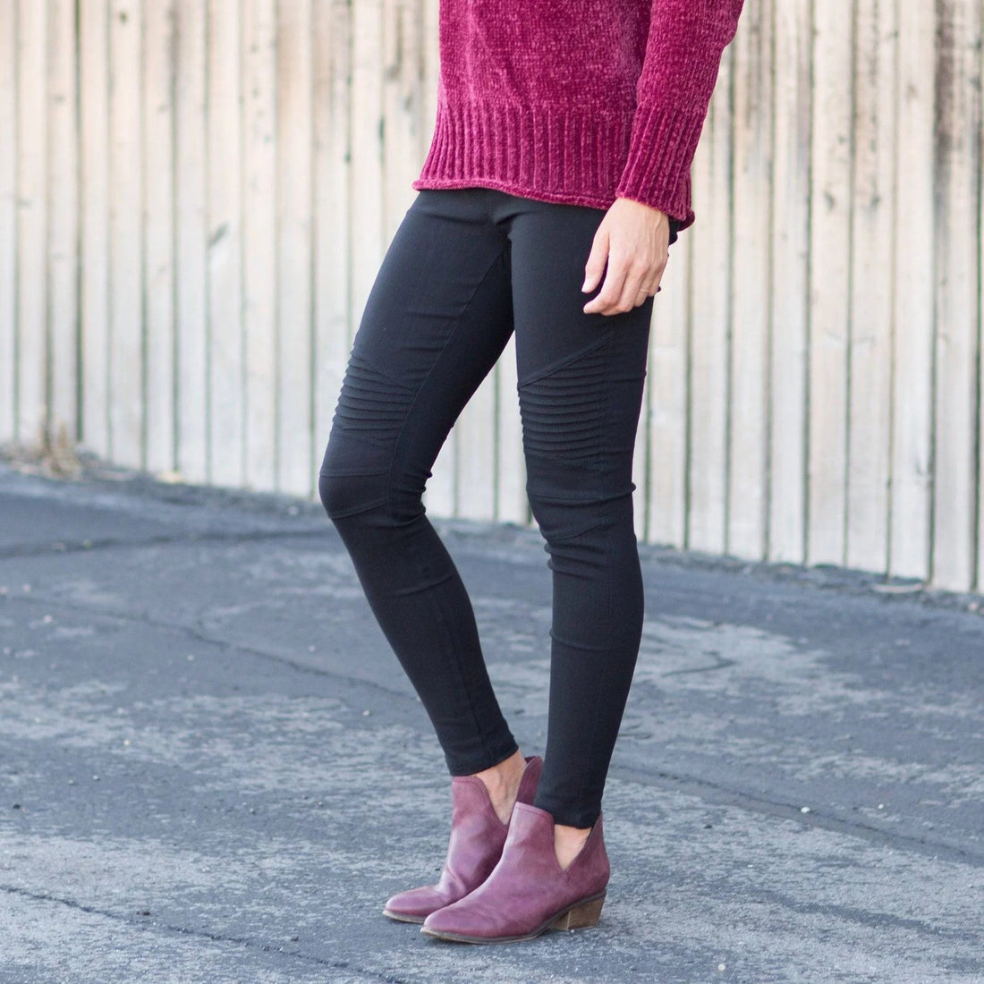 Black Moto Cotton Blend Jeggings