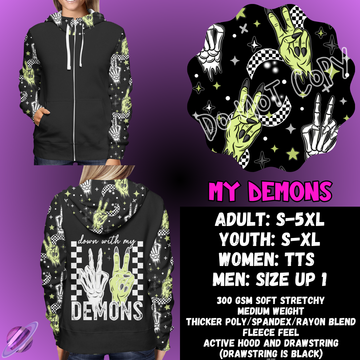 MY DEMONS - ZIP UP HOODIE OUTFIT RUN PREORDER CLOSES 1/26