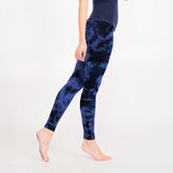 Blue Denim Tie Dye Print Leggings