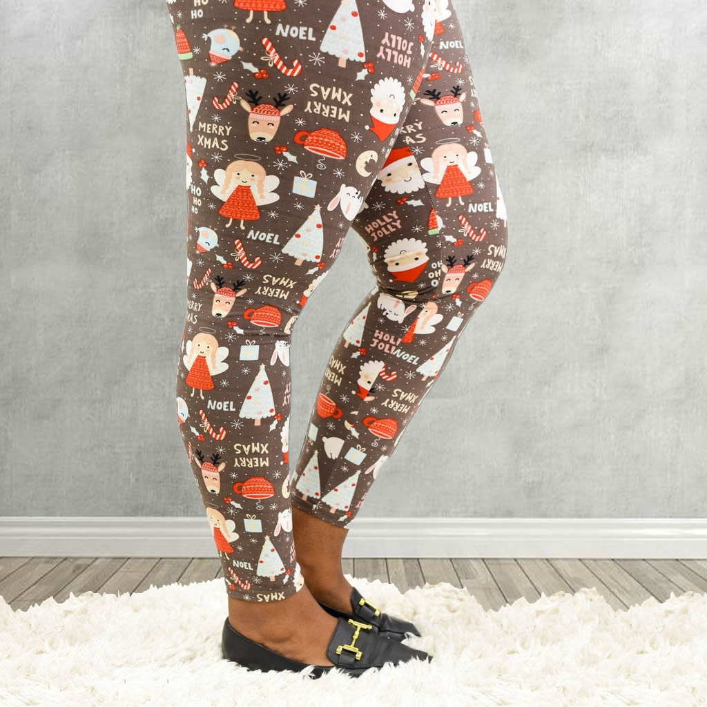 Mystery Christmas Print Soft Leggings