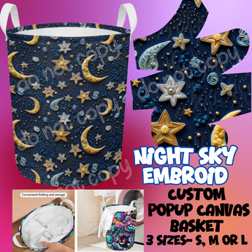 NIGHT SKY EMBROID - STORAGE BASKETS - PREORDER CLOSING 12/4