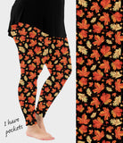 RTS - Orange Leaves Leggings w/ Pockets