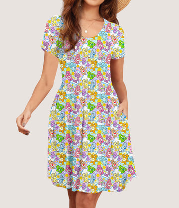 RTS - Pastel Bears Pocket Dress