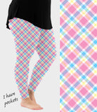 RTS - Pastel Plaid Leggings w/ Pockets