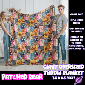 PATCHED BEAR - GIANT SHAREABLE THROW BLANKETS ROUND 10-PREORDER CLOSING 12/2