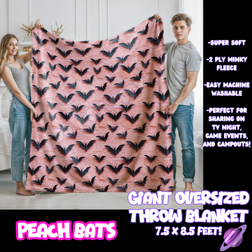 PEACH BATS - GIANT SHAREABLE THROW BLANKETS ROUND 10-PREORDER CLOSING 12/2