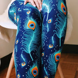 Peacock Print Leggings
