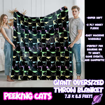 PEEKING CATS - GIANT SHAREABLE THROW BLANKETS ROUND 10-PREORDER CLOSING 12/2