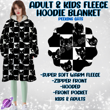 PEEKING CATS- HOODIE BLANKET RUN-PREORDER CLOSING 9/28 ETA NOV