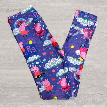 Peppa Pig Print Kids Leggings