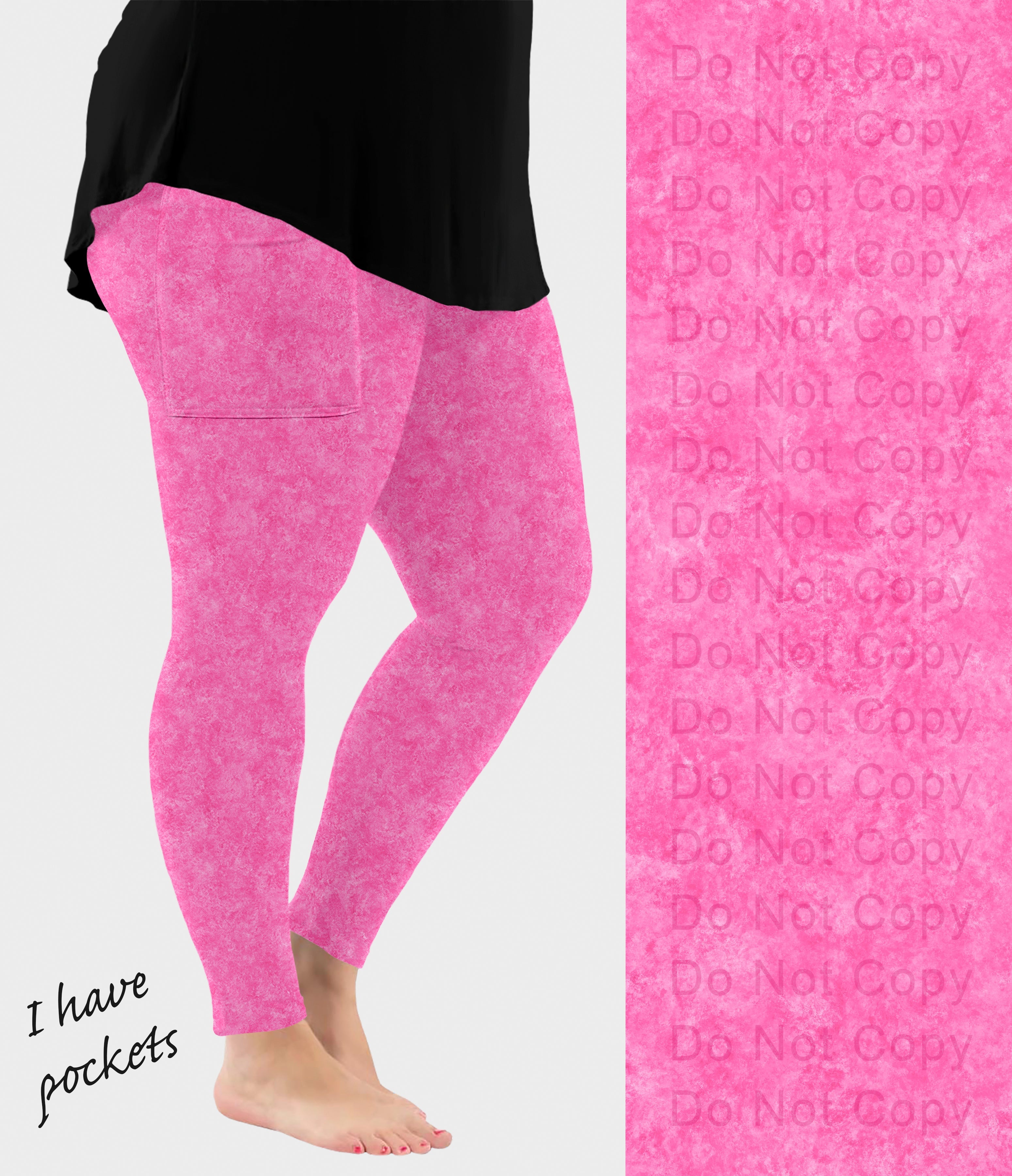 RTS - Pink Fusion Leggings with Pockets