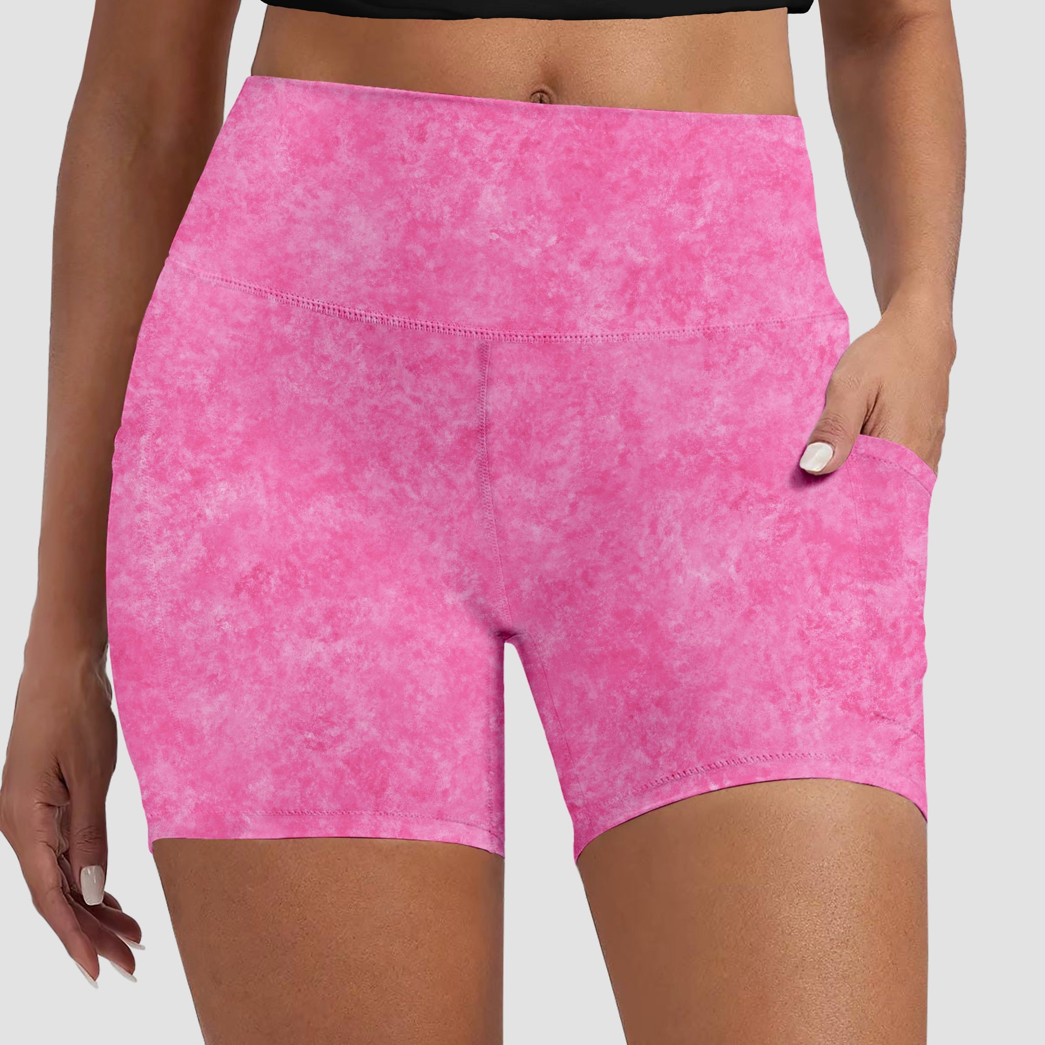 RTS - Pink Fusion Biker Shorts w/ Pockets