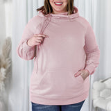 Side Tie Tunic Hoodie w/ Kangaroo Pocket