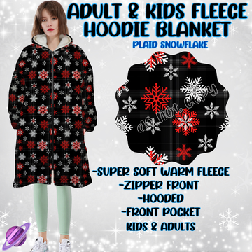 PLAID SNOWFLAKE- HOODIE BLANKET RUN-PREORDER CLOSING 9/28 ETA NOV