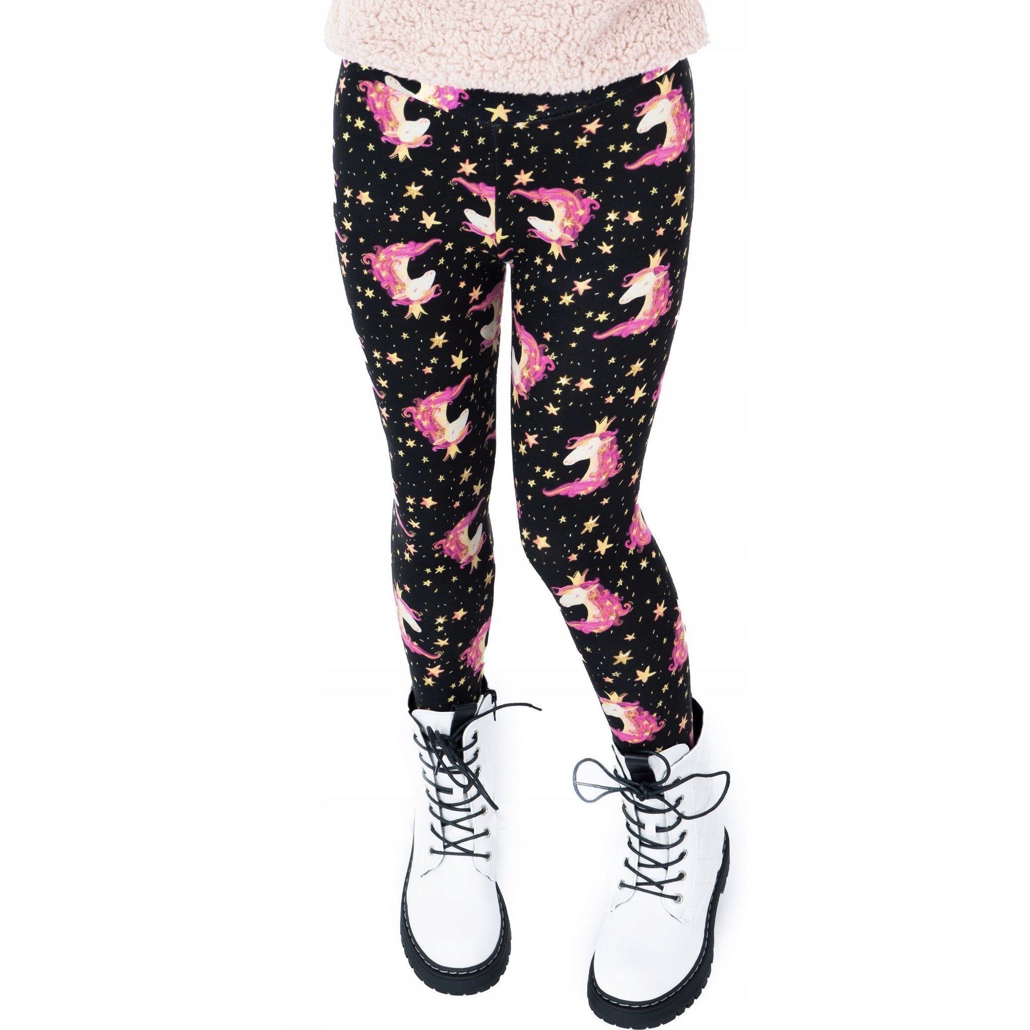 Pink Unicorn Princess Stardust Print Soft Leggings