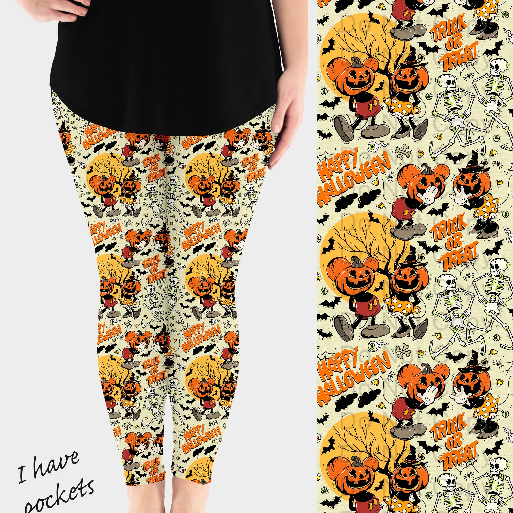 RTS - Pumpkin Heads Leggings w/ Pockets