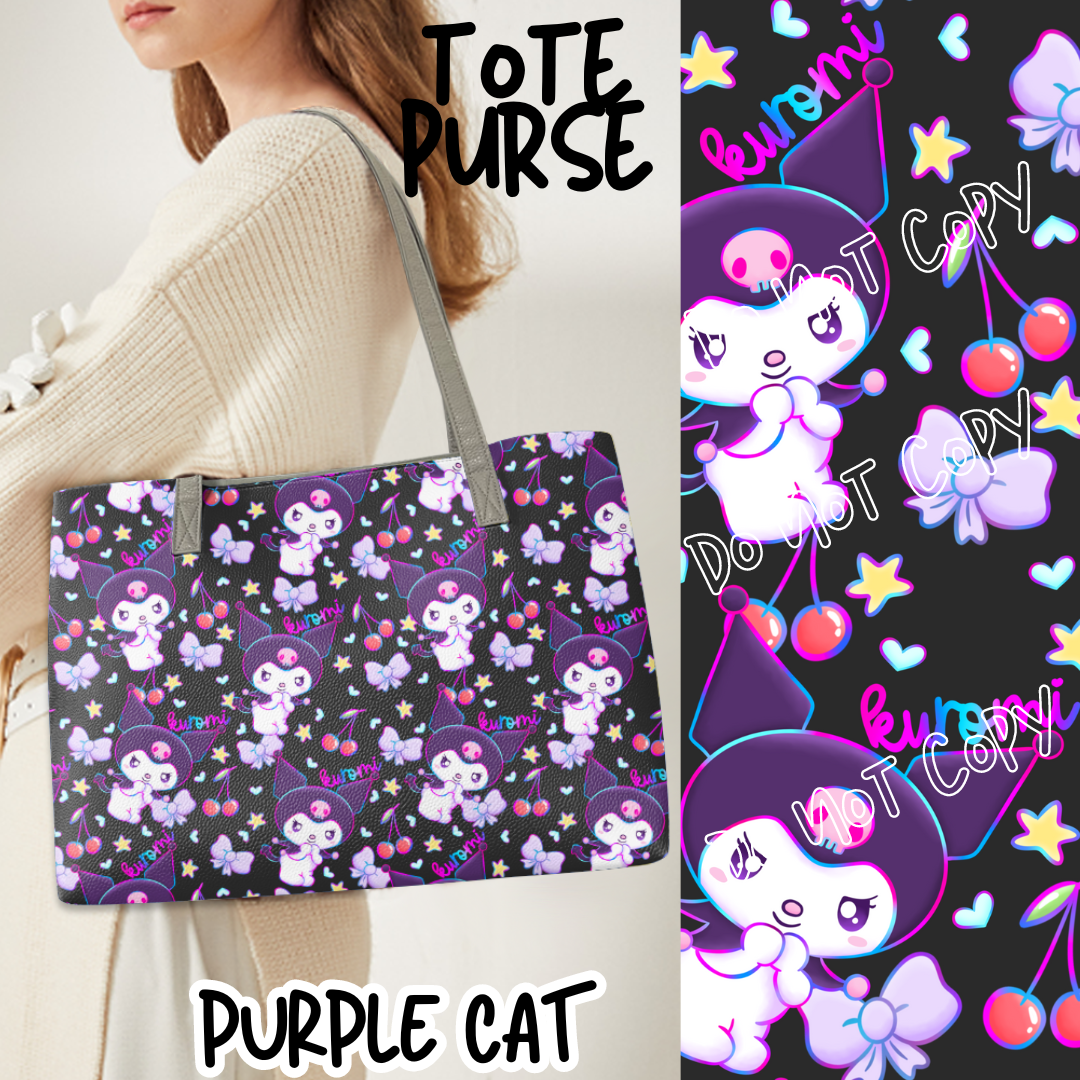 PURPLE CAT - BAG RUN 3 - TOTE PURSE - PREORDER CLOSING 10/22