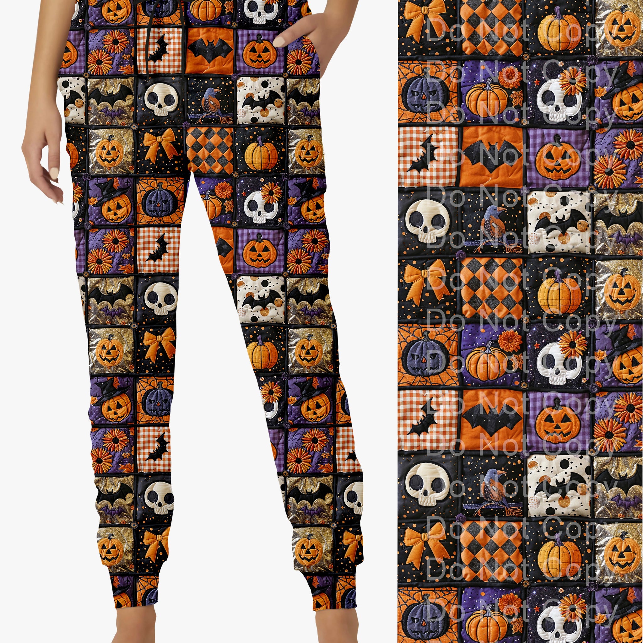 RTS - Quilted Halloween Joggers