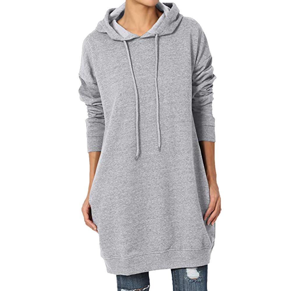 Oversized Hoodie Tunic Dress w/ Side Pockets
