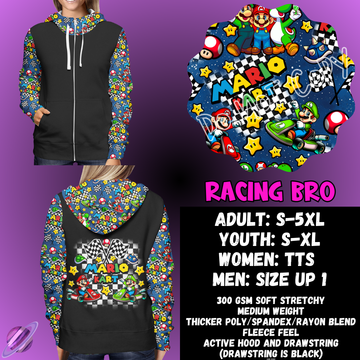 RACING BRO - ZIP UP HOODIE OUTFIT RUN PREORDER CLOSES 1/26