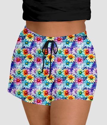 RTS - Rainbow Daisies Jogger Shorts