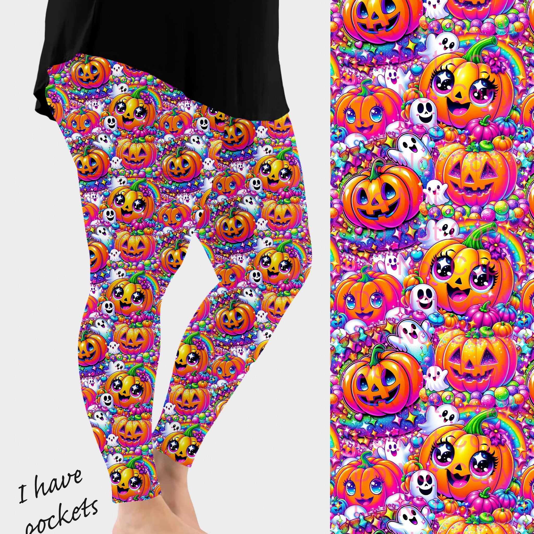 RTS - Rainbow Pumpkins Leggings w/ Pockets
