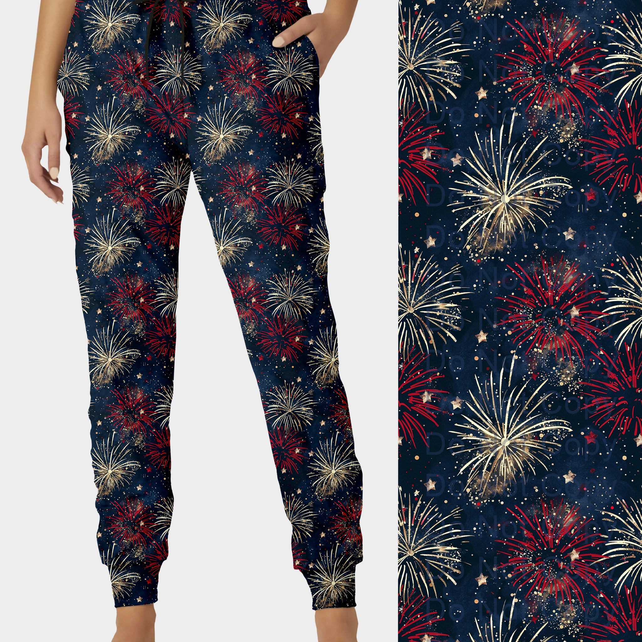 RTS - Red and Gold Fireworks Joggers