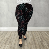Celestial Charm Leggings - Red & Blue Stars Soft Leggings - Comfortable Stretch for Everyday Style
