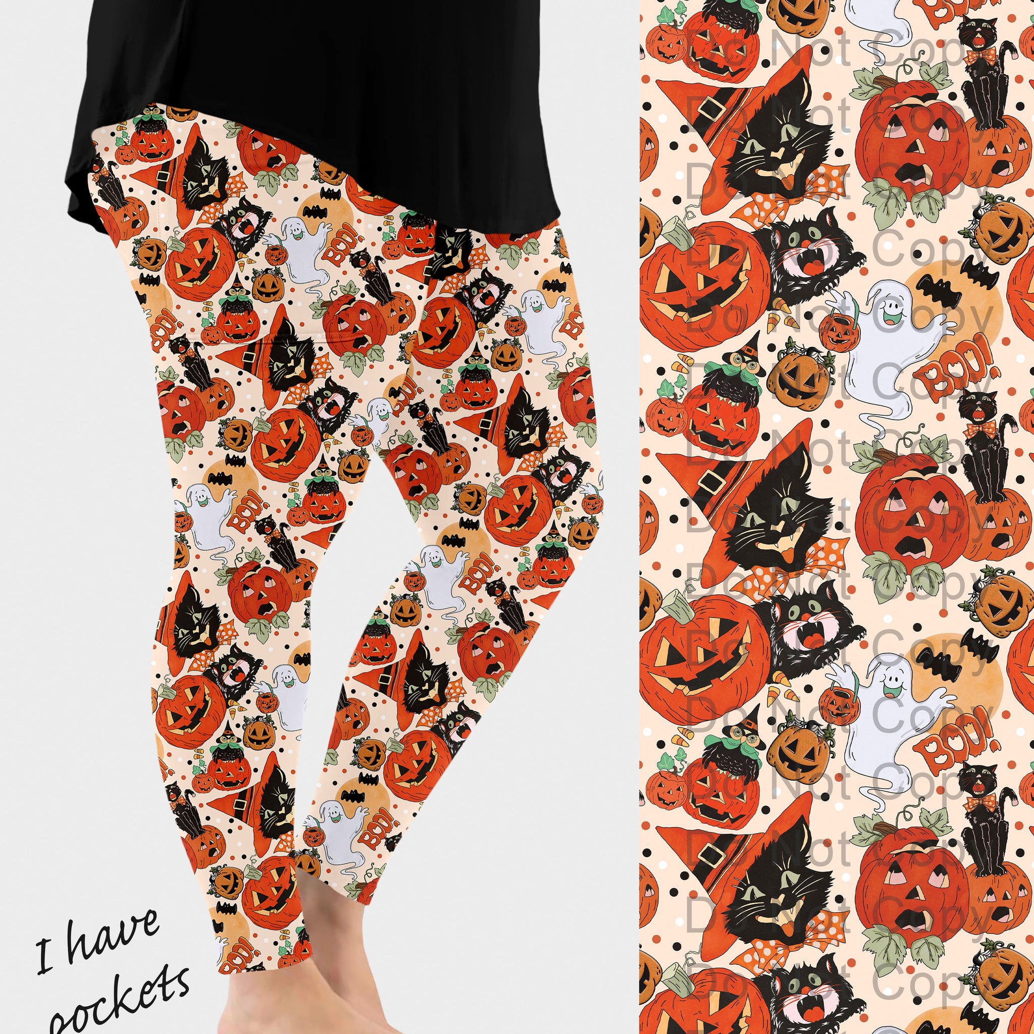 RTS - Retro Boo Leggings w/ Pockets