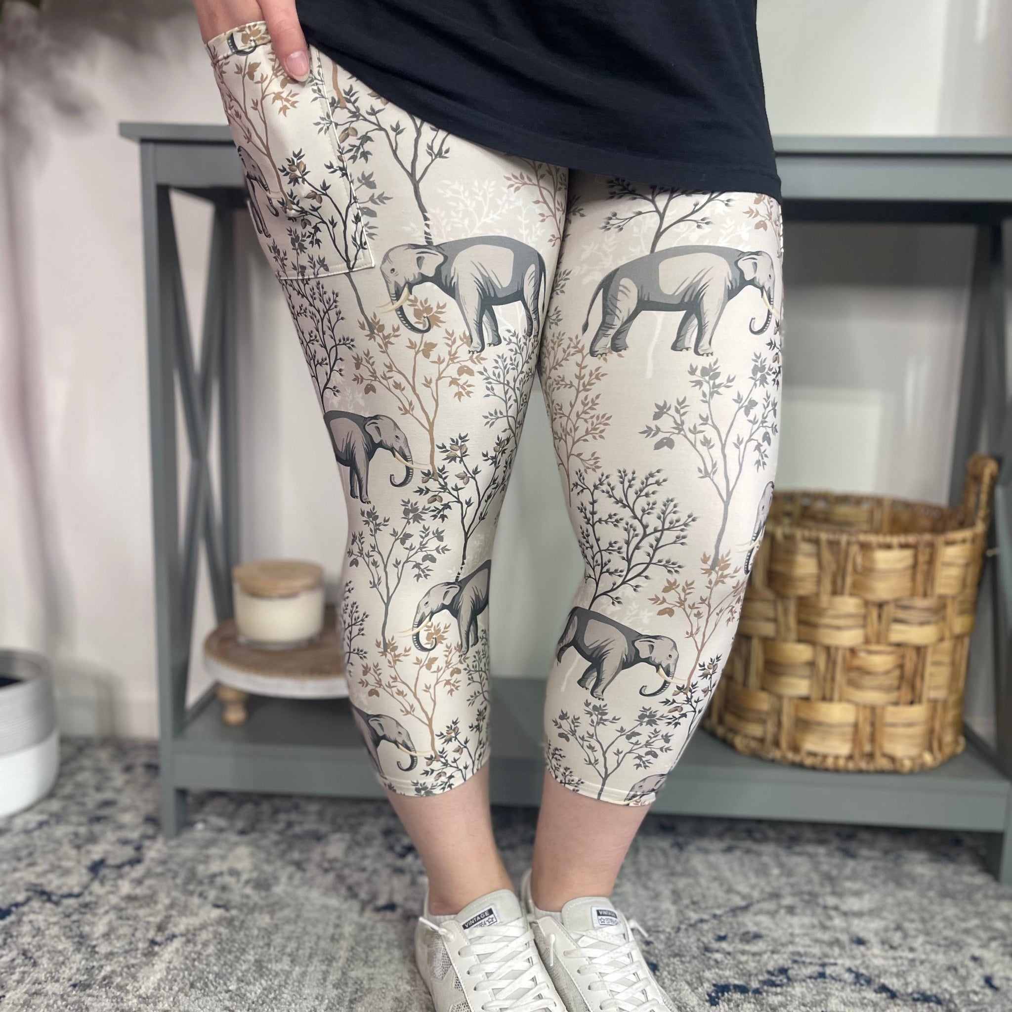 Safari Elephant Capri w/ Pockets