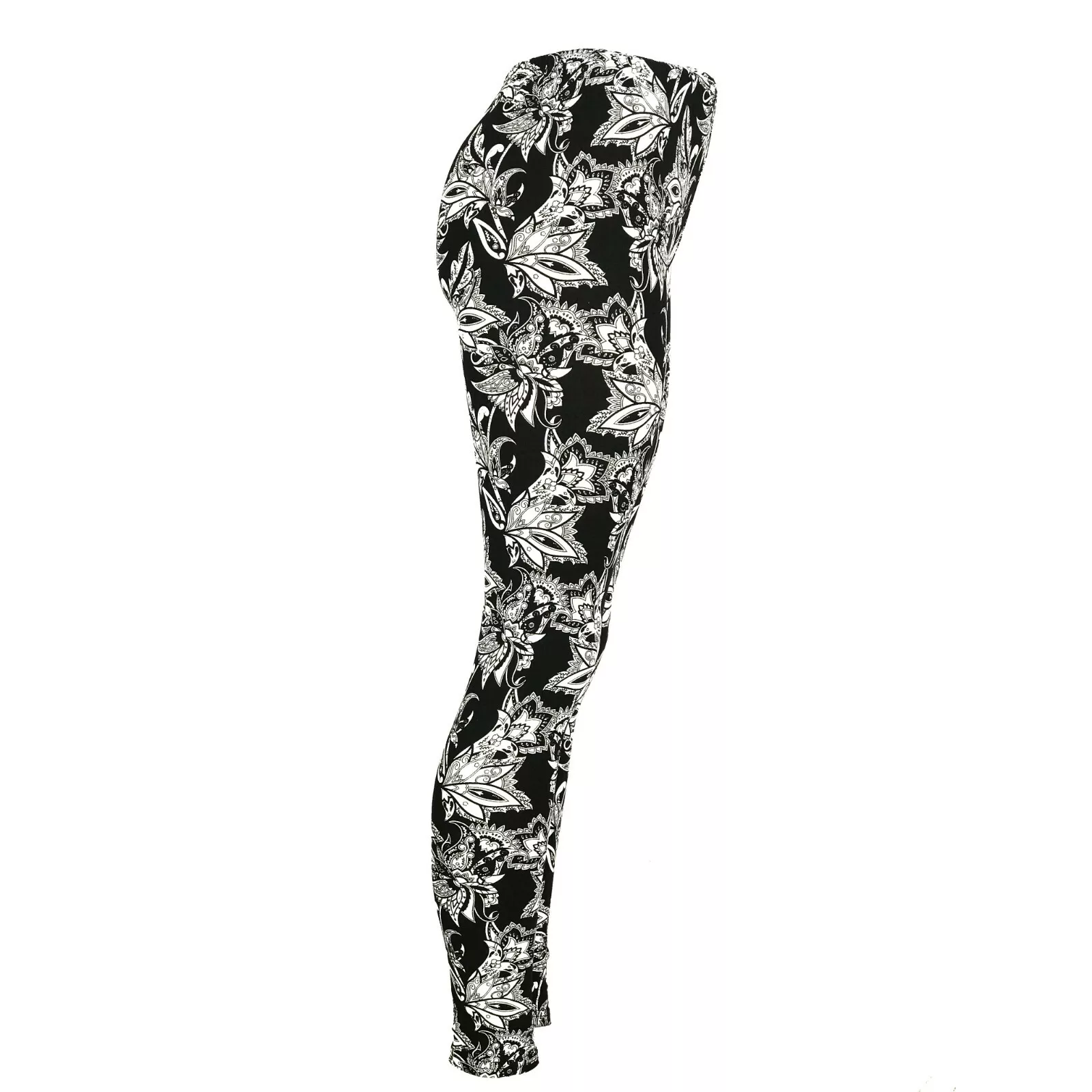 Black & White Paisley Soft Leggings