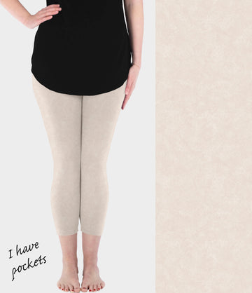 RTS - Sandy Beige Capri Leggings w/ Pockets