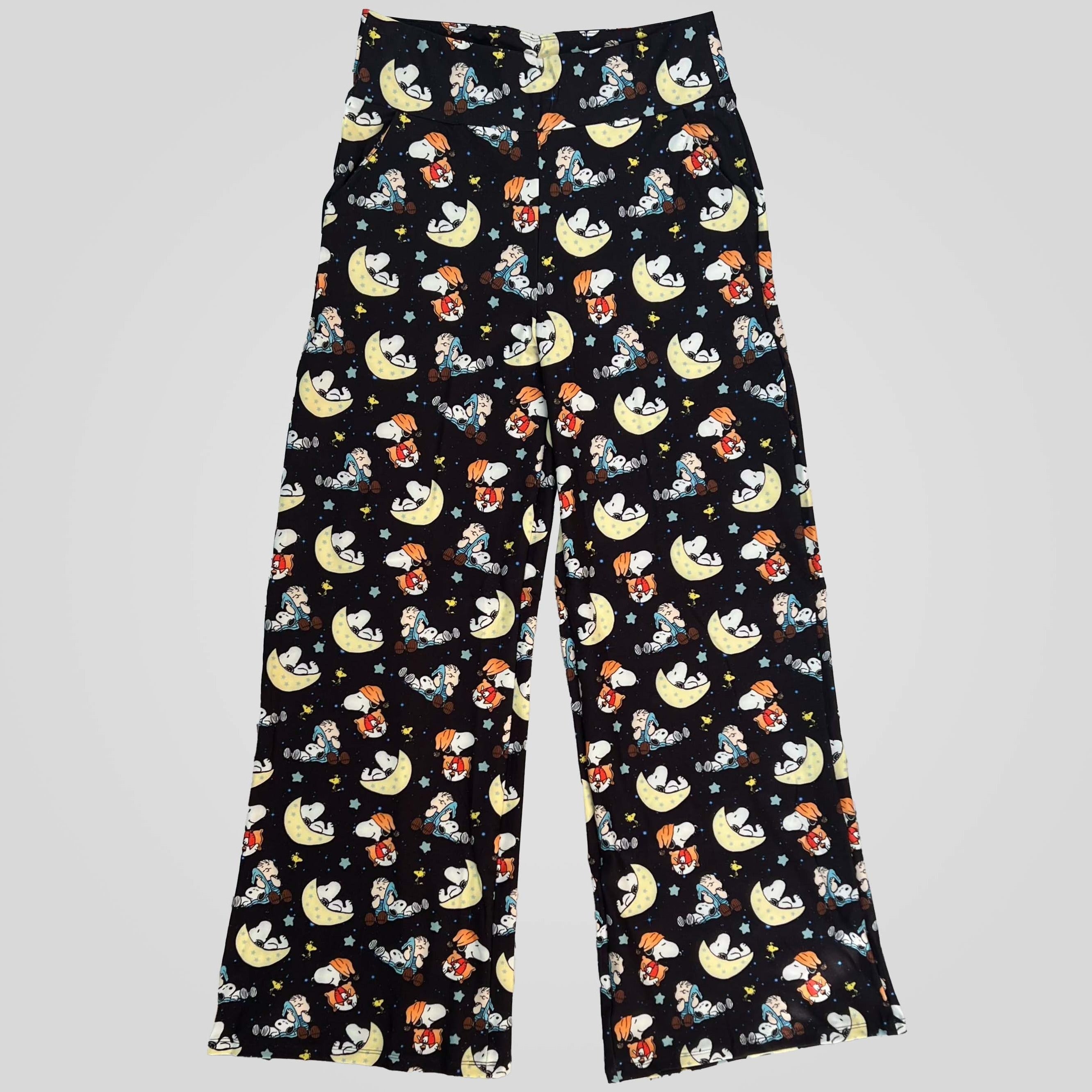 Sleepy Pup - High Waisted Wide Leg Hybrid Leggings/Pants w/ Pockets