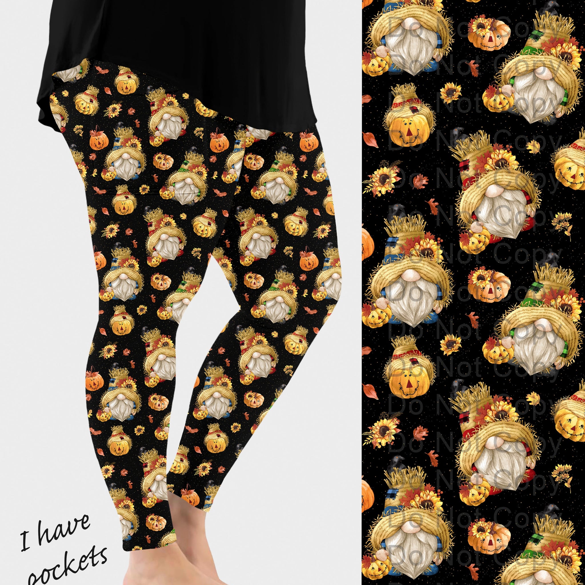 RTS - Scarecrow Gnomes Leggings w/ Pockets