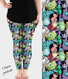 Scare Floor Print Soft Leggings w/ Pockets