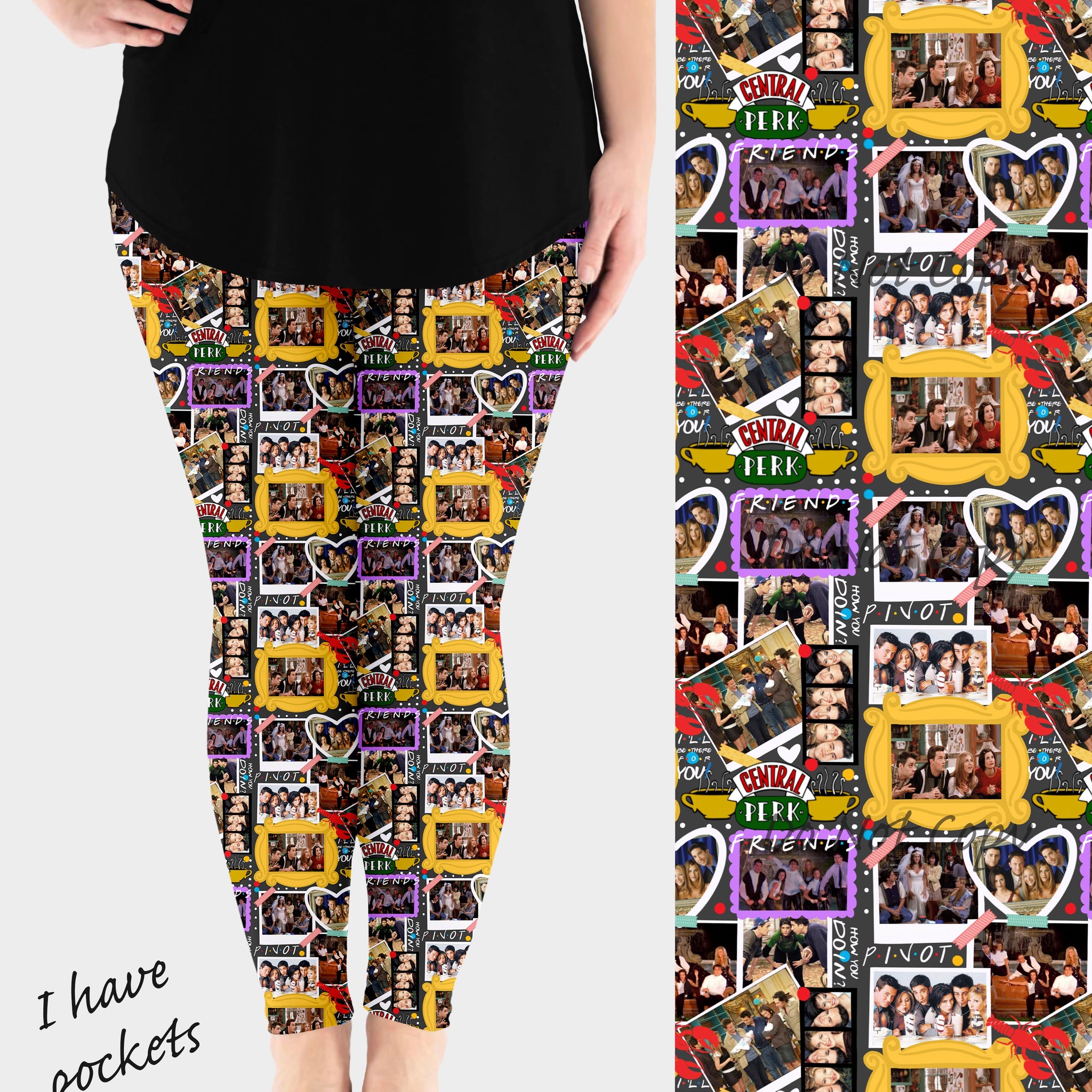 RTS - Scrapbook Leggings w/ Pockets