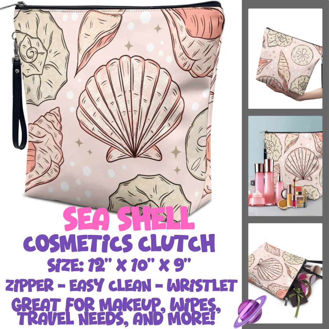 SEA SHELL - CUSTOM COSMETIC CLUTCH PREORDER CLOSES 12/16