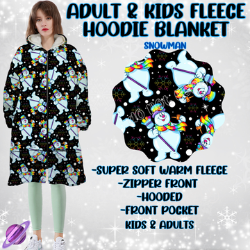 SNOWMAN- HOODIE BLANKET RUN-PREORDER CLOSING 9/28 ETA NOV