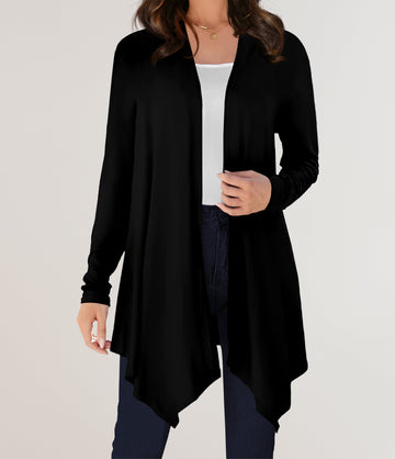 RTS - Solid Black Cardigan w/ Pockets