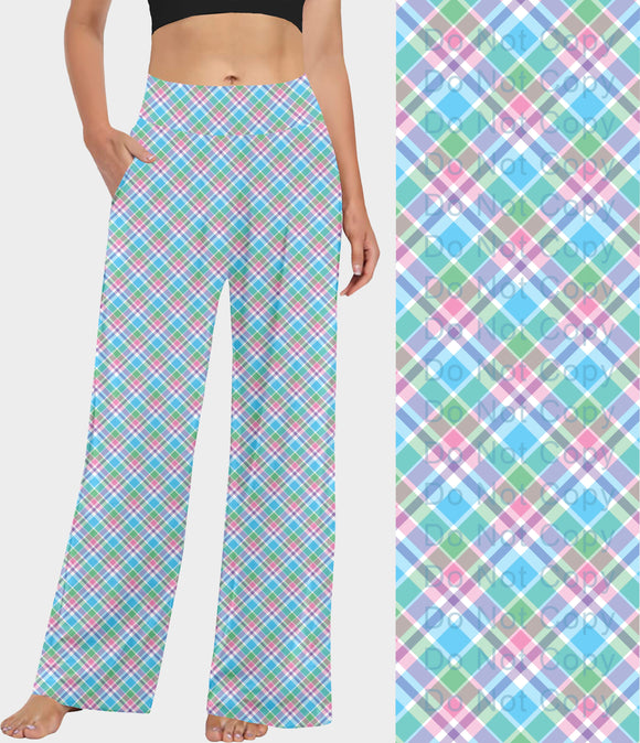 RTS - Spring Blue Plaid Lounge Pants